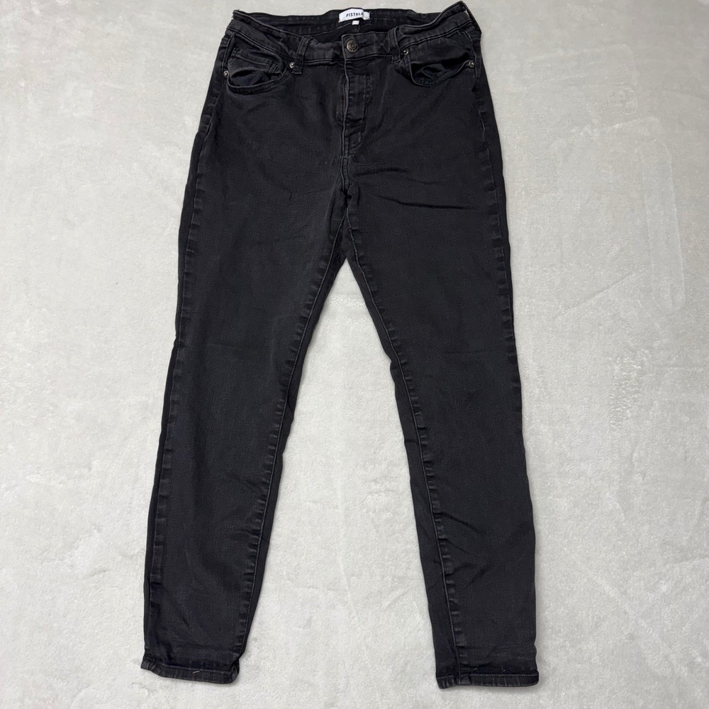 Pistola Skinny Jeans Womens 31 Black Faded High Rise Stretch P6731BEM-SBK - Picture 6 of 12